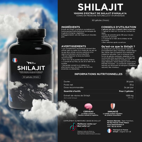 Shilajit en Gélules - 60 Gélules (1 mois)