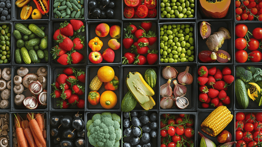 fruits et légumes dans des barquettes