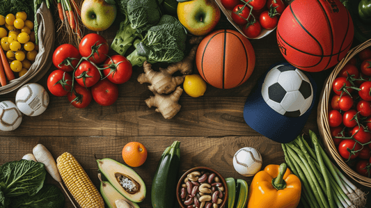 Légumes - balles de sport - alimentation saine pour pratique sportive