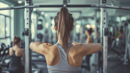 Femme mince et musclée  à la salle de sport