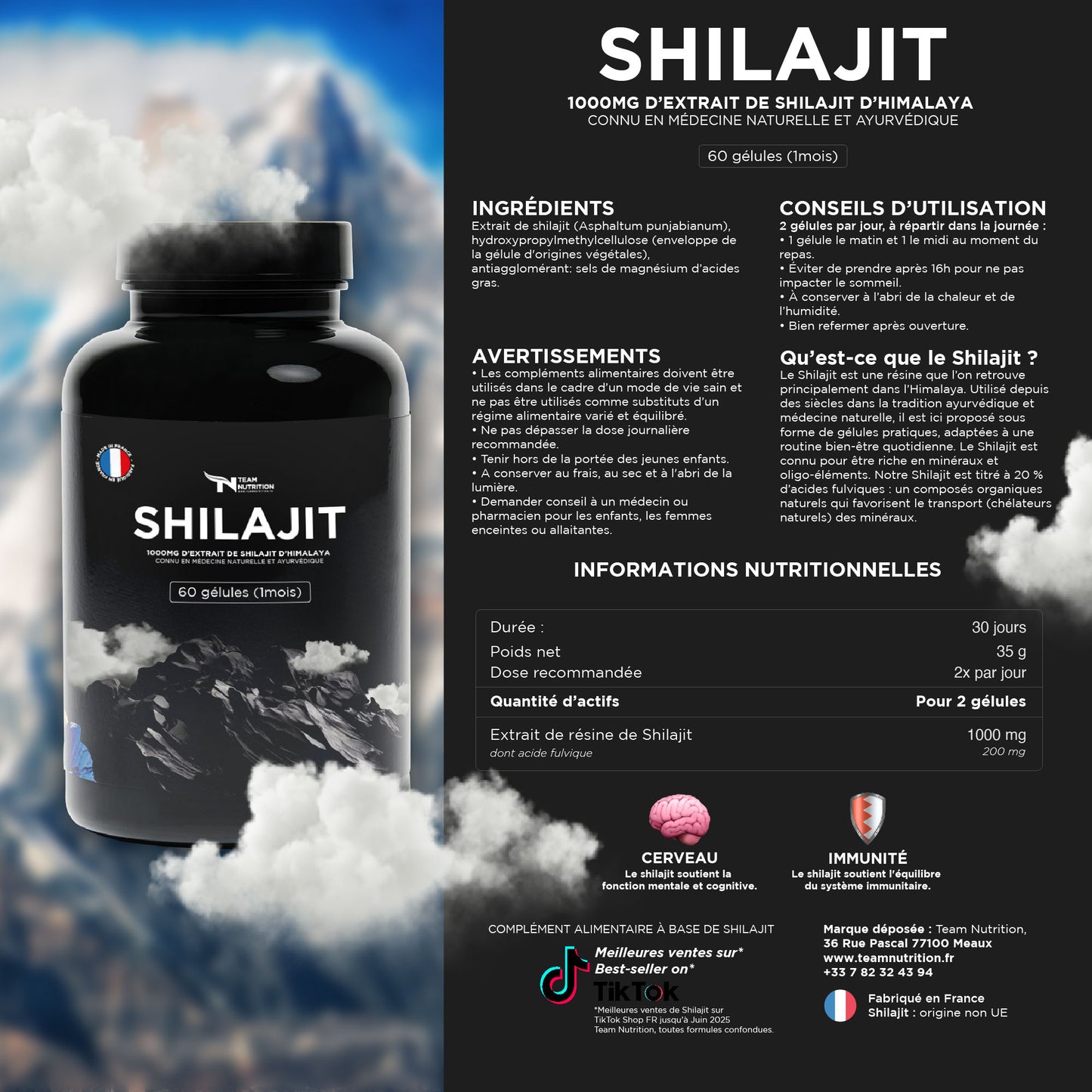 Shilajit en Gélules - 60 Gélules (1 mois)