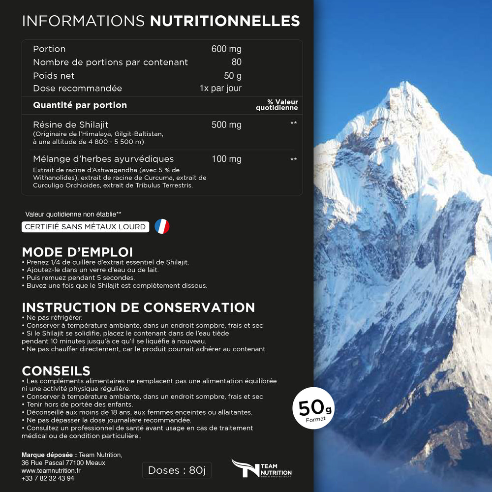Shilajit - Résine d'Himalaya (Grade or)