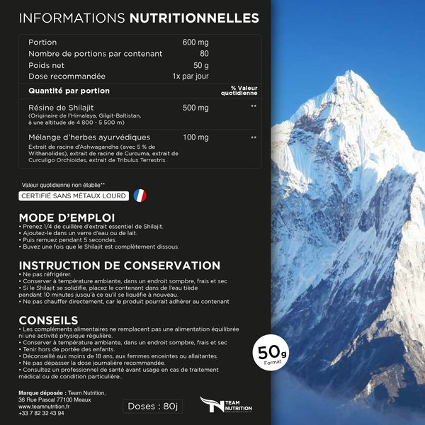 Shilajit - Résine d'Himalaya (Grade or)